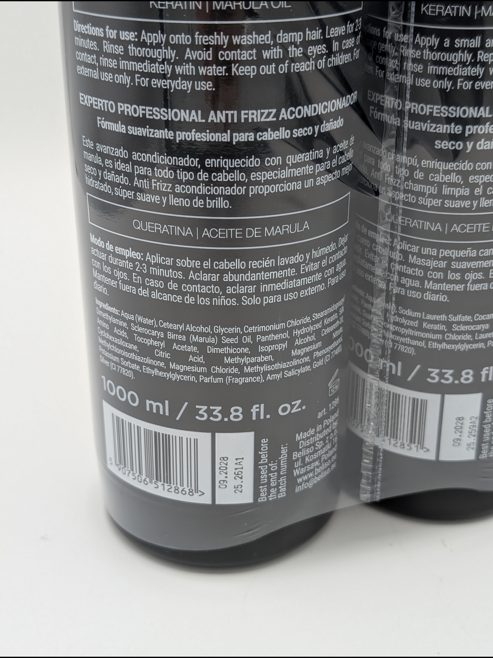 Experto Anti Frizz Shampoo & Conditioner Duo Keratin And Marula Oil - Picture 3 of 6